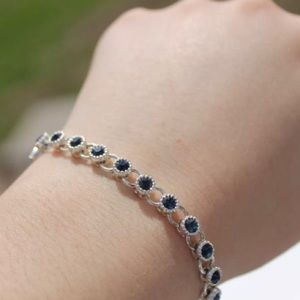 NWOT: BLUE SILVER DIAMOND BRACELET WOMENS JEWELRY